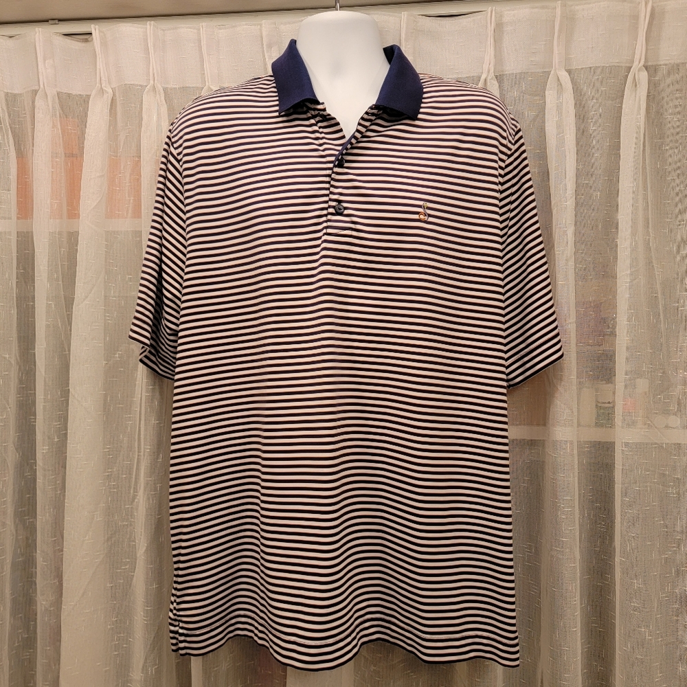 Peter Millar Striped Polo Size XL